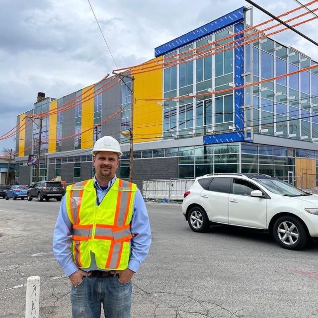 This week we celebrate the 7th #HAWKiversary of Construction Manager Joe Brownmiller. He's pictured on site at the new Community College of Philadelphia Career and Advanced Technology Center that will open later this year. Thanks, Joe, for all you do for our clients, projects, and #TeamGREYHAWK.