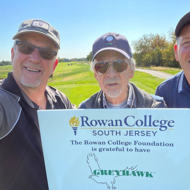 It's a beautiful day to support a great cause. HAWKs Ronald C. Kerins, Jr., CCM, LEED-AP, James Lauria, and Jeff Riggs are on the golf course as sponsors and players in the Rowan College of South Jersey Rowan Foundation Golf Classic at RiverWinds Golf & Tennis Club. #HAWKsOutandAbout