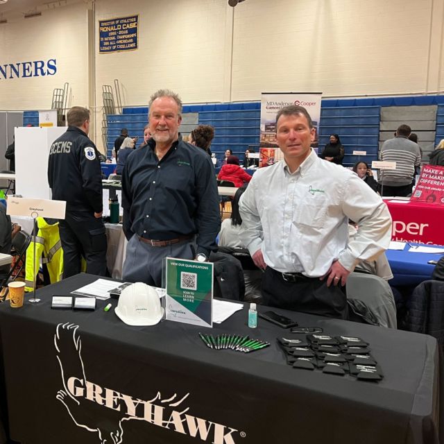 Are you or someone you know seeking employment? Come visit GREYHAWK at the Gloucester County Mega Job Fair & Resource Event being held today at the @rowancollege of South Jersey gymnasium in Sewell, NJ. HAWKs Ronald Kerins and Rob Dinan look forward to meeting you.